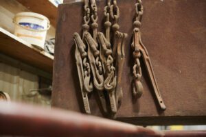 metal chains and hooks